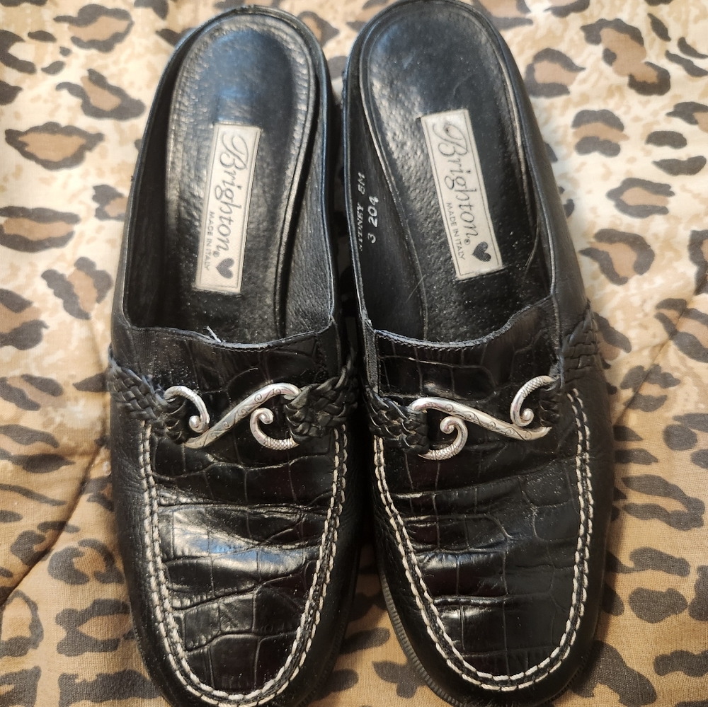 Brighton black mules Size 8